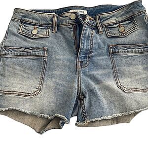 Vigoss high rise stretch denim jean cut off shorts.